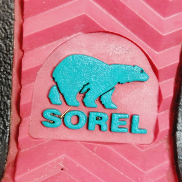 Sorel Tivoli Black & Pink Fuzzy Lined Winter Snow Boots T401 - Picture 8 of 9